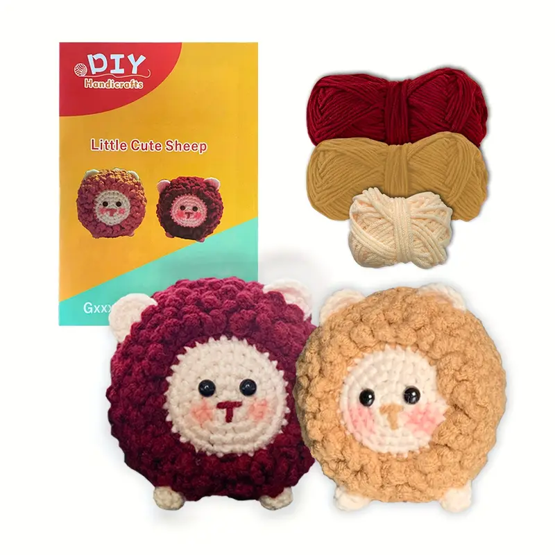 Cute Sheep Crochet Beginner Set Including Yarn Crochet - Temu