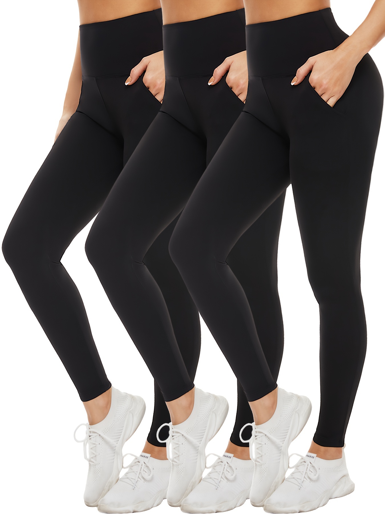 Leggings with pockets - Black - Plus Size Active