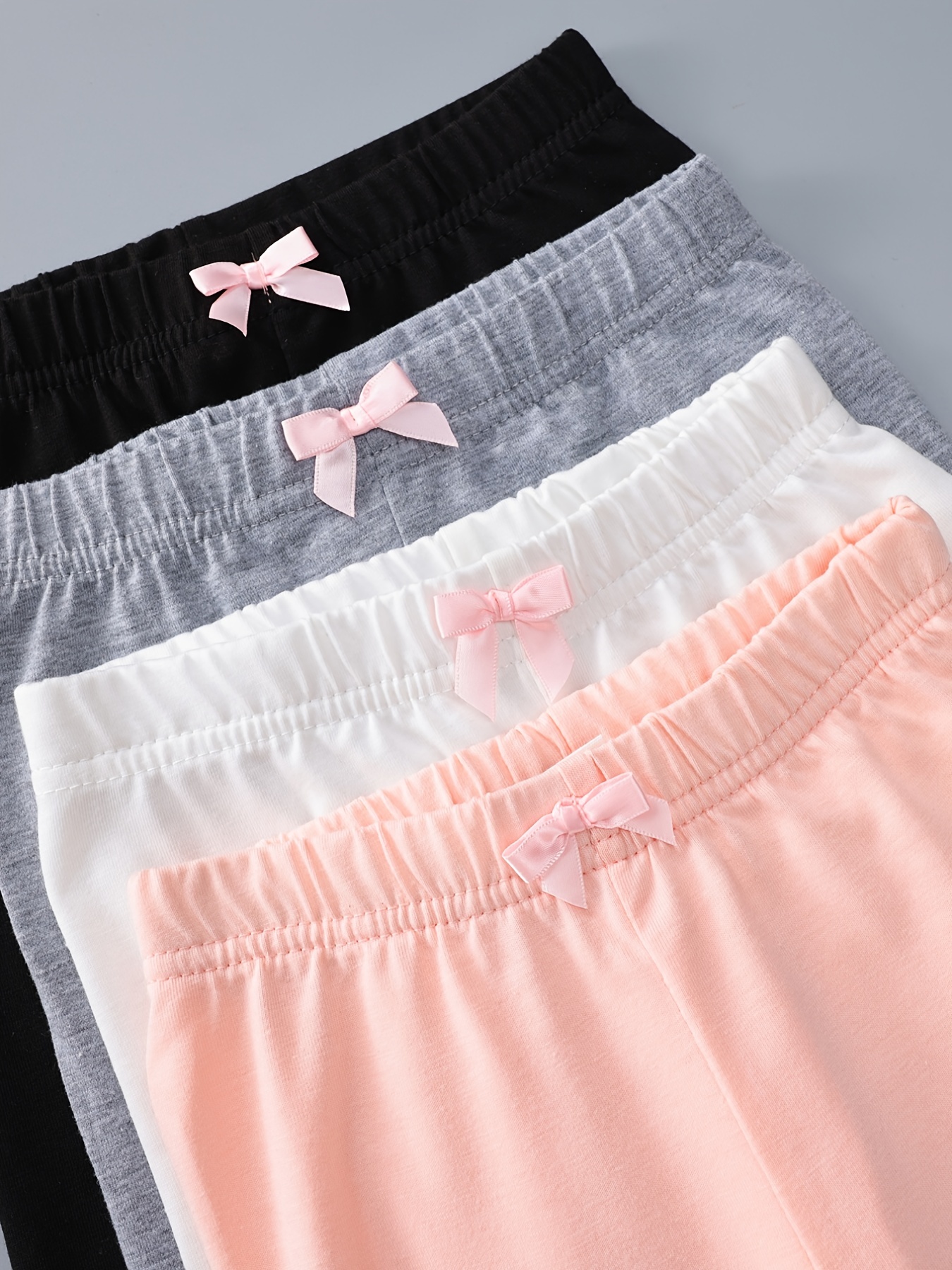 Girls' Bow Knot Elastic Waist Leggings Pants Kids Clothing - Temu