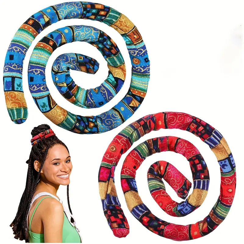 Spiral Lock Hair Tie Dreadlock Accessory Dreadlock Ponytail Holder Bendable  Hair Ties for women and men 25 Inch Colorful Curly Hair Holder With