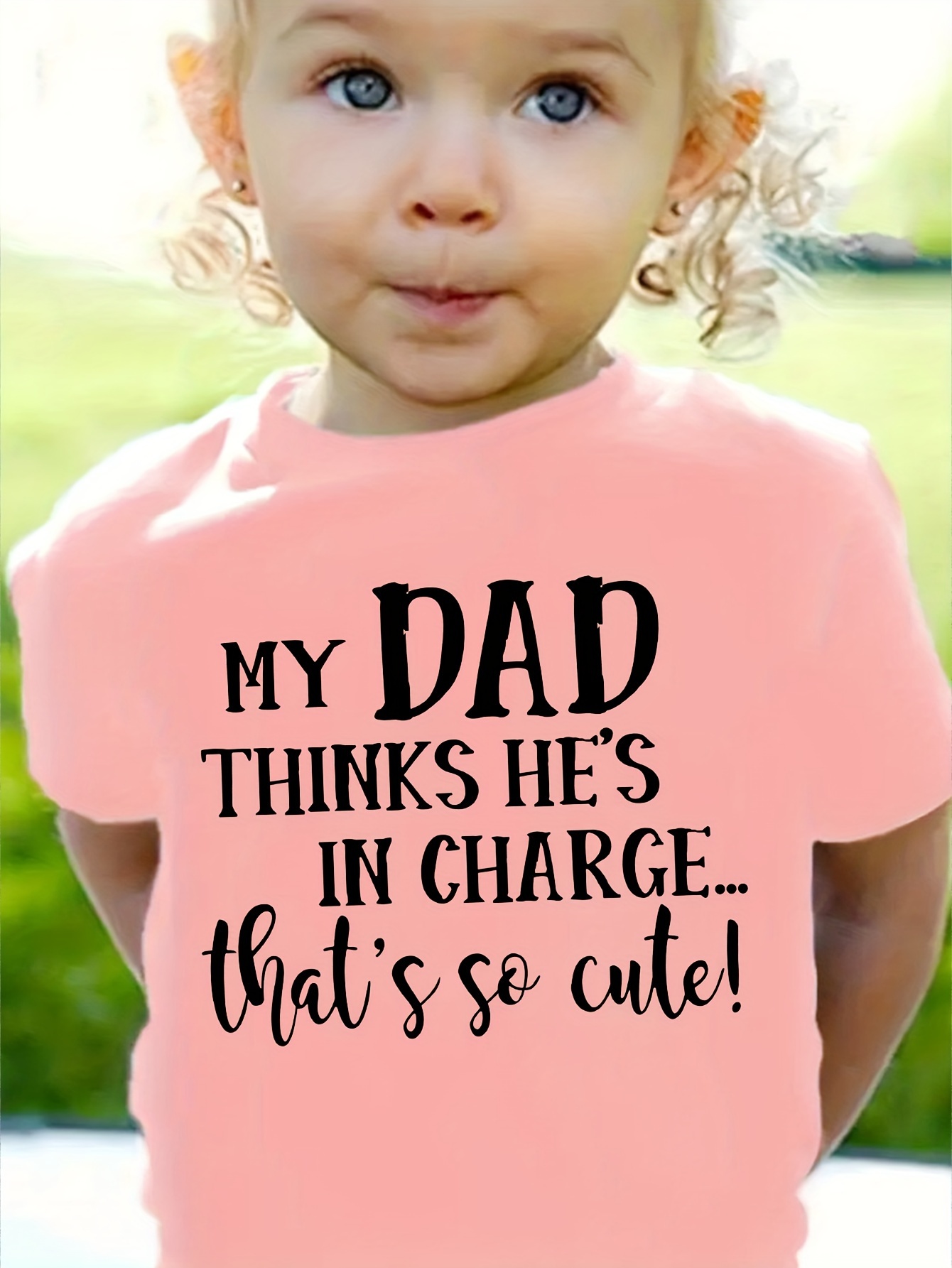 Dad Thinks 's In Charge 's Cute Print Short Sleeve T shirt - Temu