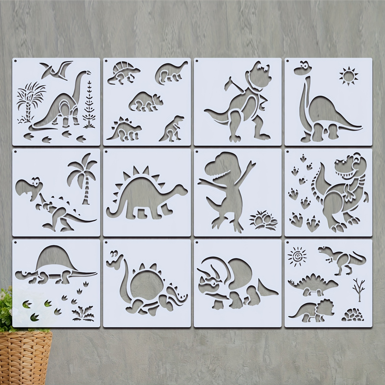 Konsait 20Pack Dinosaur Cake Stencil Templates Decoration for Painting Mold  | eBay