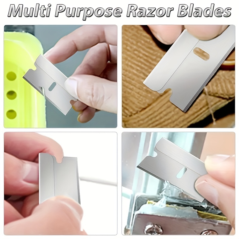 1pc Plastic Razor Blades Scraper Tool: Effortlessly Remove Wall Paint,  Stickers, Vinyl Adhesives, And More - 10pcs Blades Kit Included!