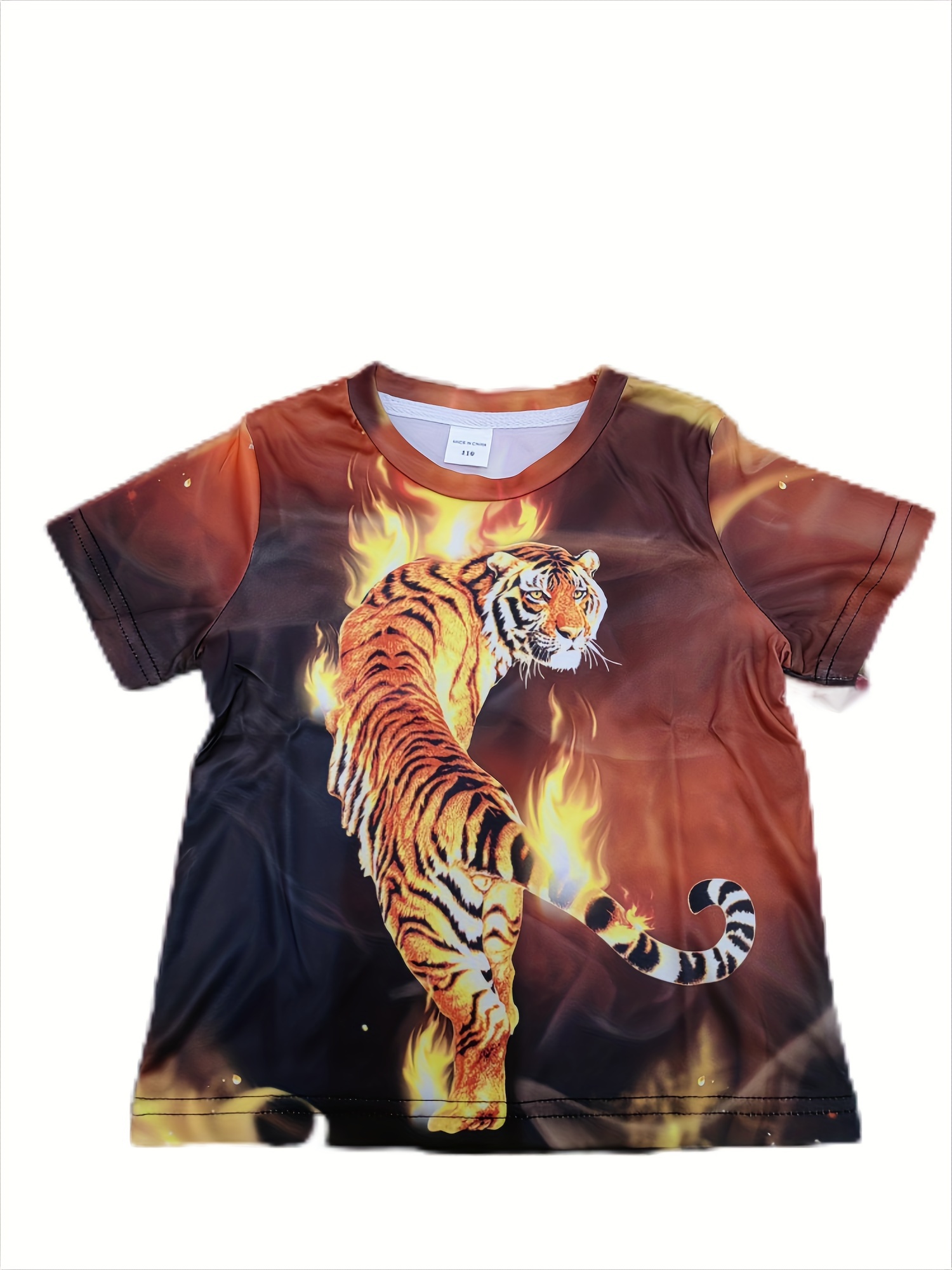 Moda Infantil Masculina Camisetas Com Estampa De Tigre Em 3D Para