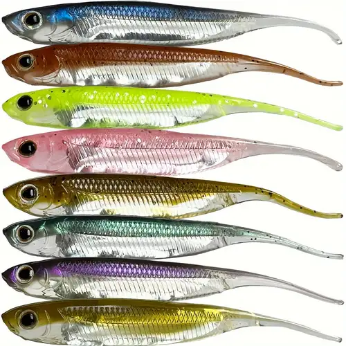 6 Pack Of Soft Baits T Shape Tail Swimbaits For Bass Fishing