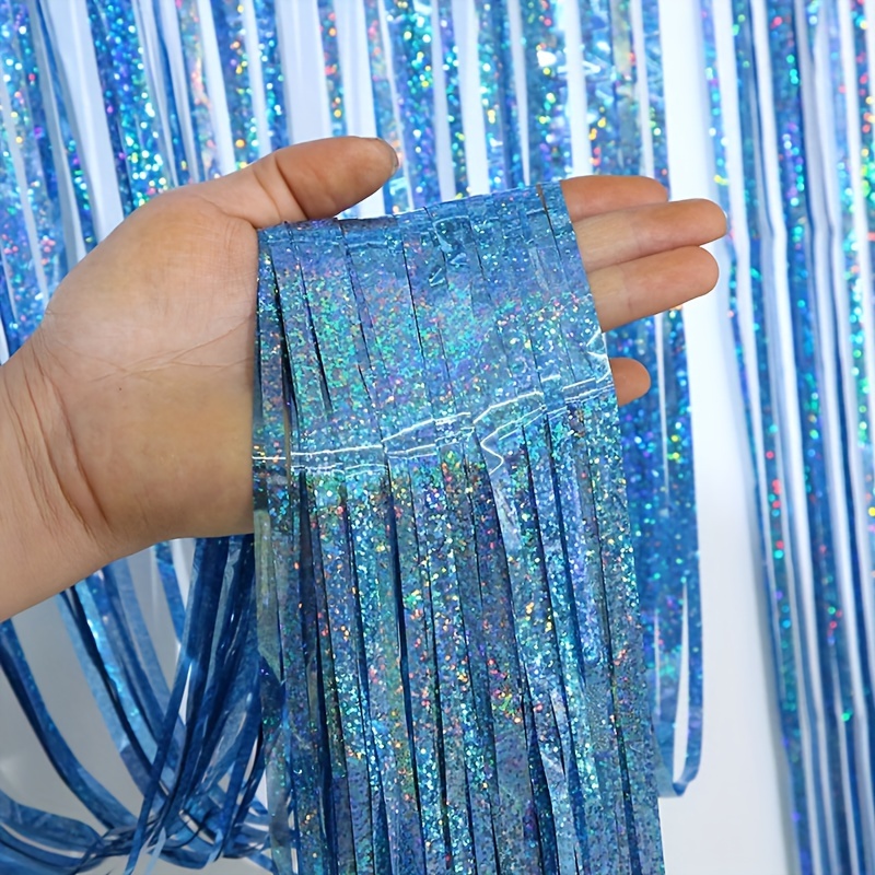 Silver Foil Fringe Tinsel Backdrop Glitter - GREATRIL Party Streamers Backdrop Curtains for Birthday/Prom/New Year/Bachelorette Party/Christmas/Disco