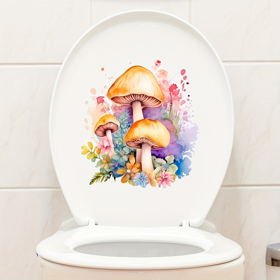 1pc Glow In The Dark Cartoon Graphic Toilet Lid Decal