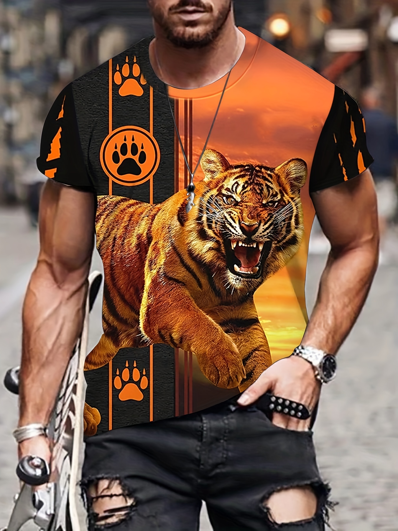 Men Tiger T Shirt - Temu