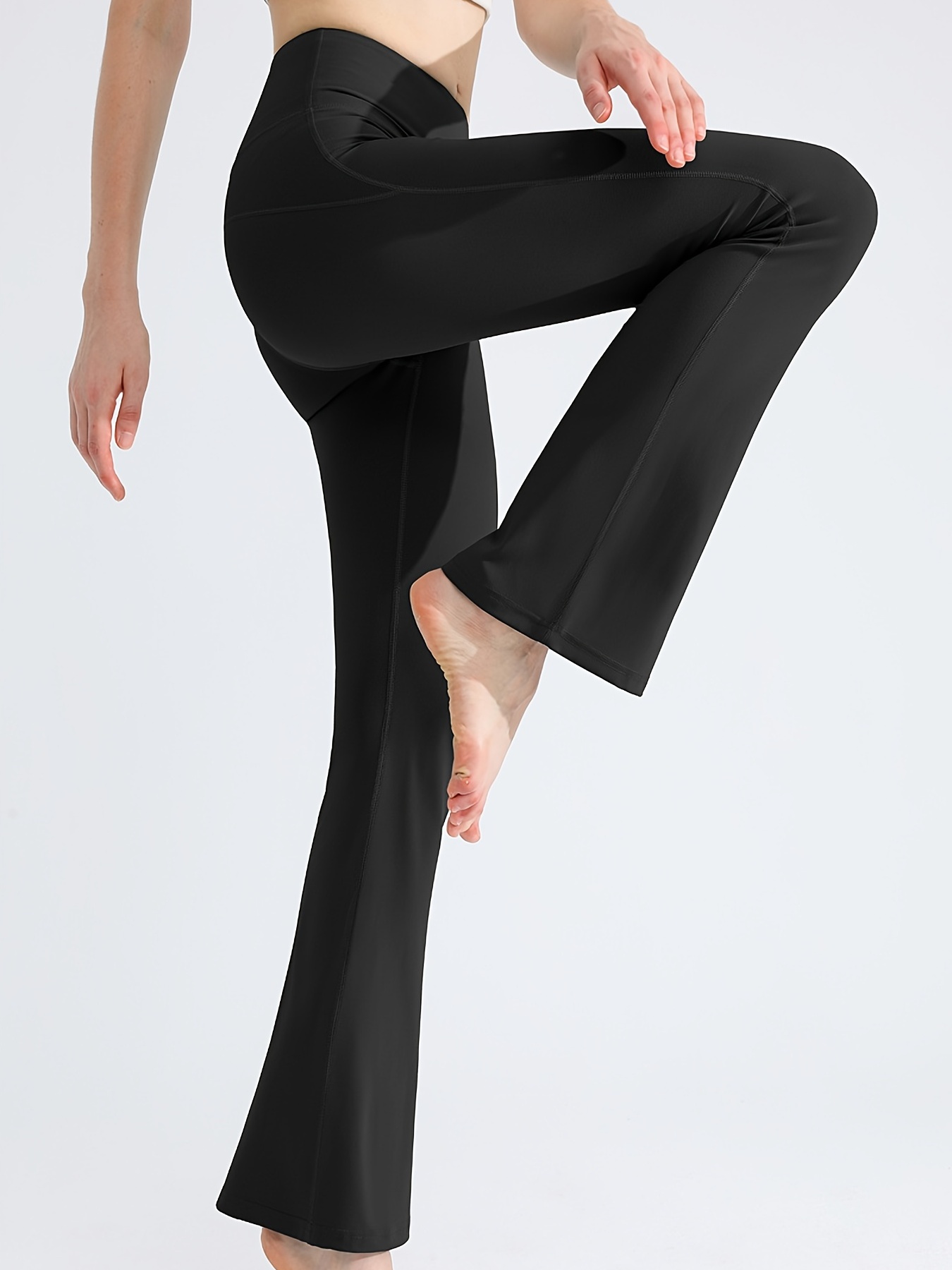 Victoria’s Secret yoga pants, flare bottoms, black