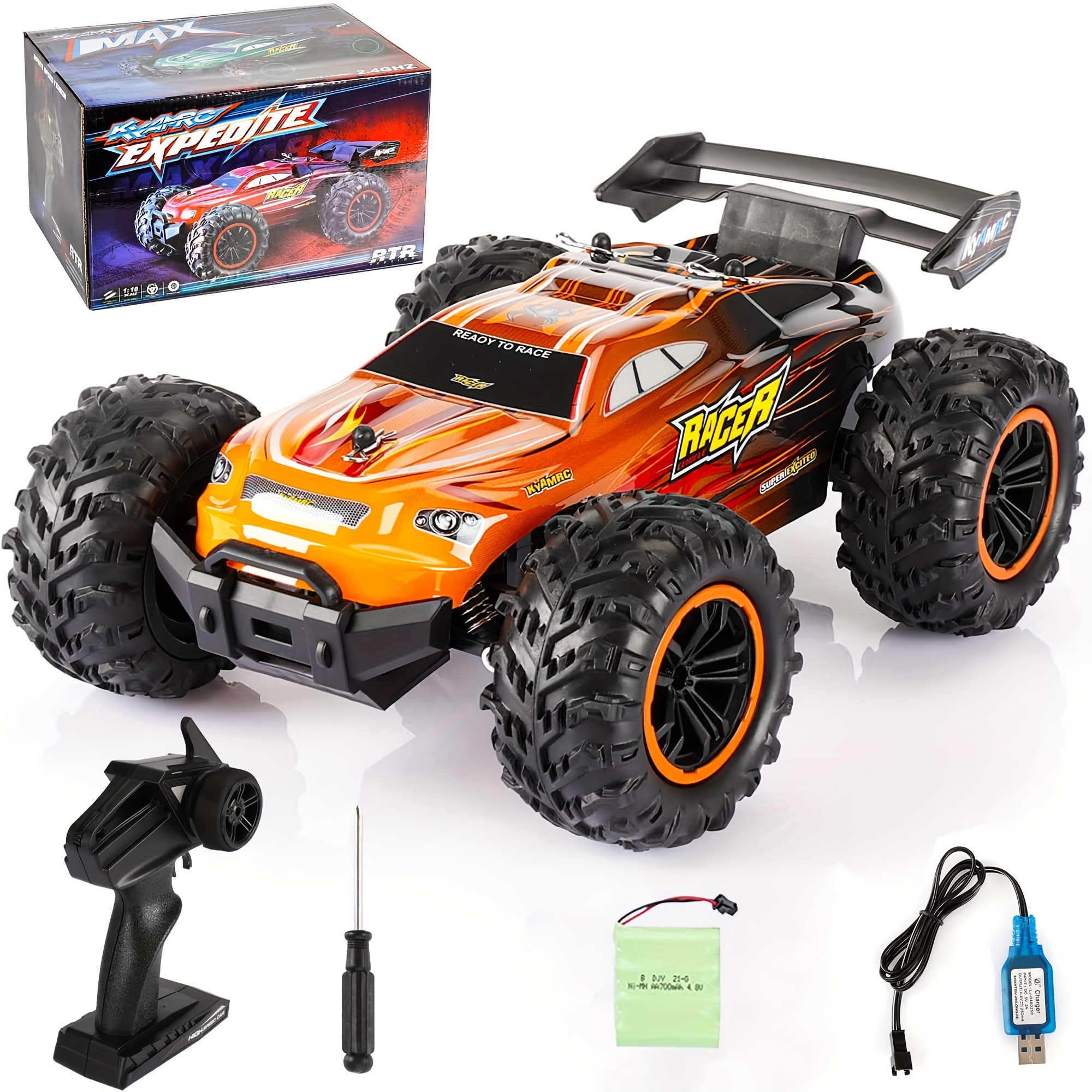 RC Monster Truck Car 4X4 40KM/H+ Pour Adultes, 2.4GHz Super Réponse Rapide Télécommande  Voitures Tout-Terrain Crawler Jouet Véhicules Avec Batterie Rechargeable Et  Outils RC - Temu Belgium