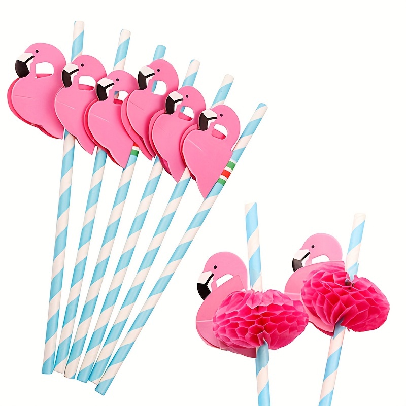 Cocktail Straws, Flamingo Drinking Straws Safe To Use Bendable Plastic  Paper 100Pcs For Wedding Decoration