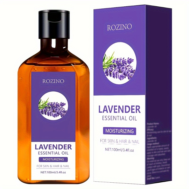

100ml Lavender Essential Oil, Plant Essential Oil For Skin Care, Hair Care, Aromatherapy, Massage, Shower, Face, Body, Nail, Hair, Eyelash Care Universal