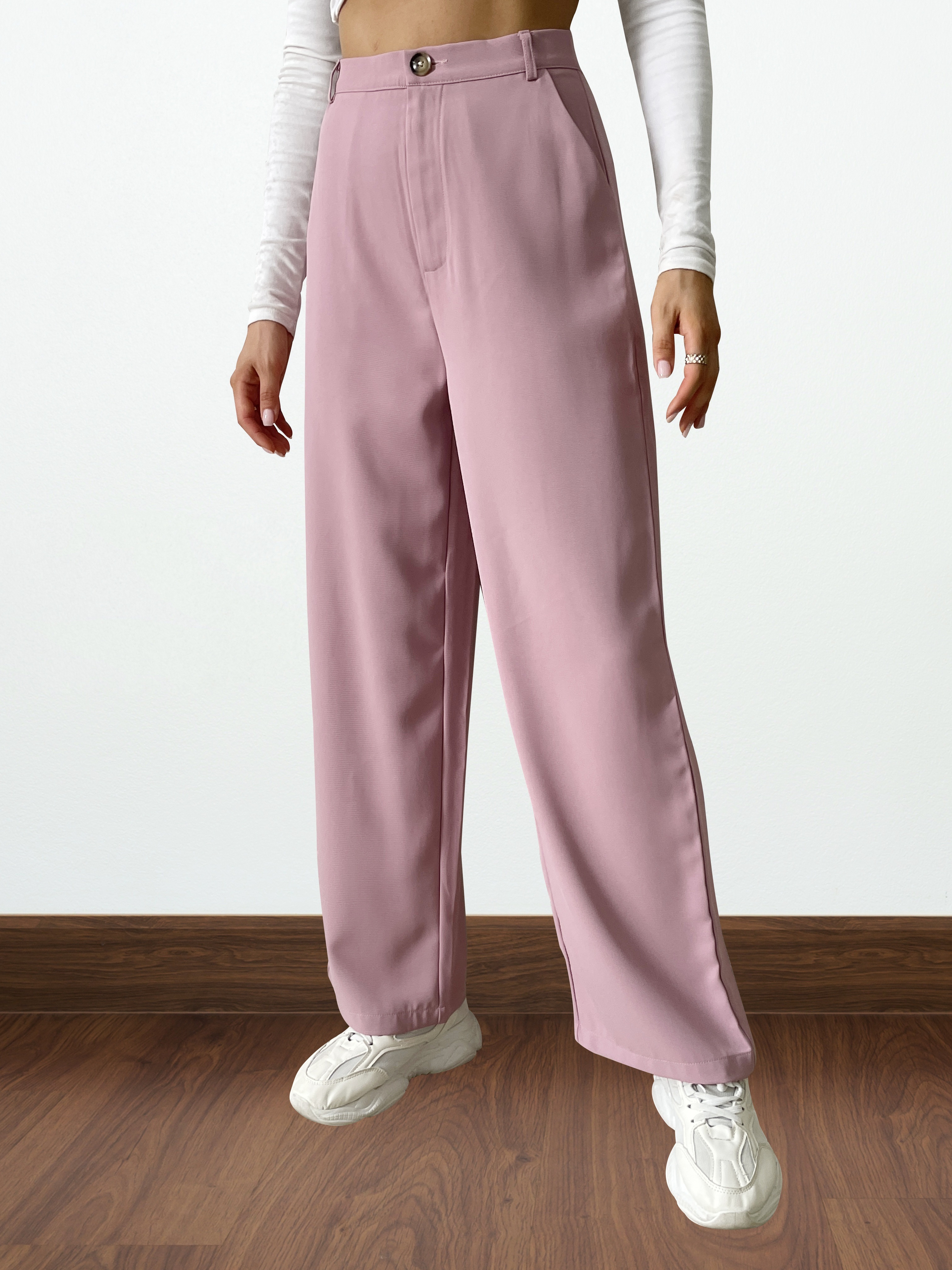 Solid Wide Leg Pants