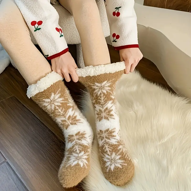 Super Thick Floor Socks Winter Plush Thick Socks Warmth - Temu