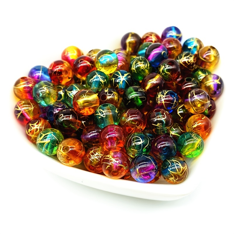 60pcs 16mm Valentine's Day Craft Beads, Round Colorful Beads, Farmhouse  Valentine's Day Beads, Rustic Wood Beads, DIY Loose Rings For Jewelry  Necklace