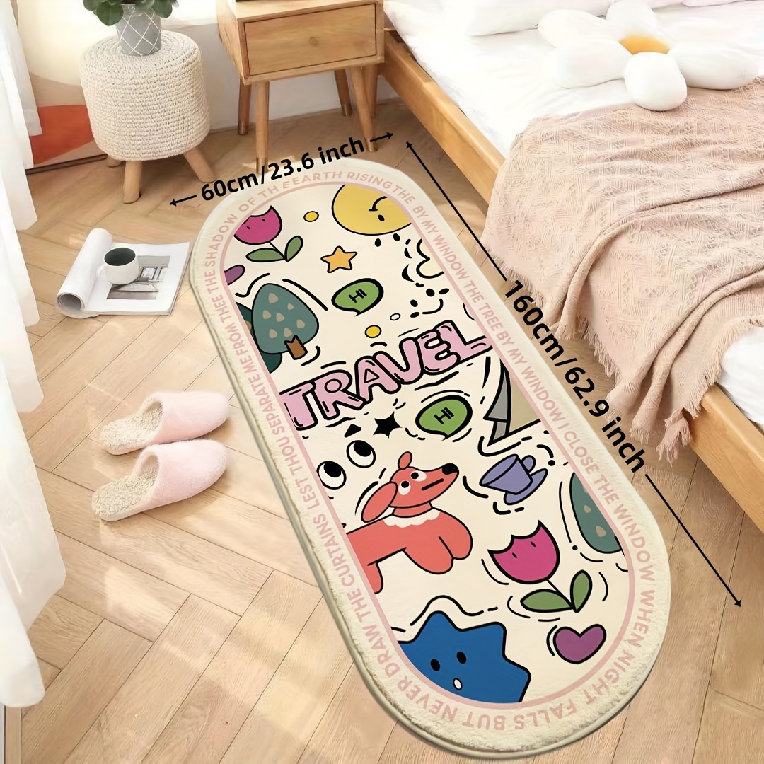 Cute Furry Rug Cartoon Cat Kid Carpet For Bedroom Non-slip Bedside Area Rug  Cute Soft Floor Mat For Living Room Table Mat Decor