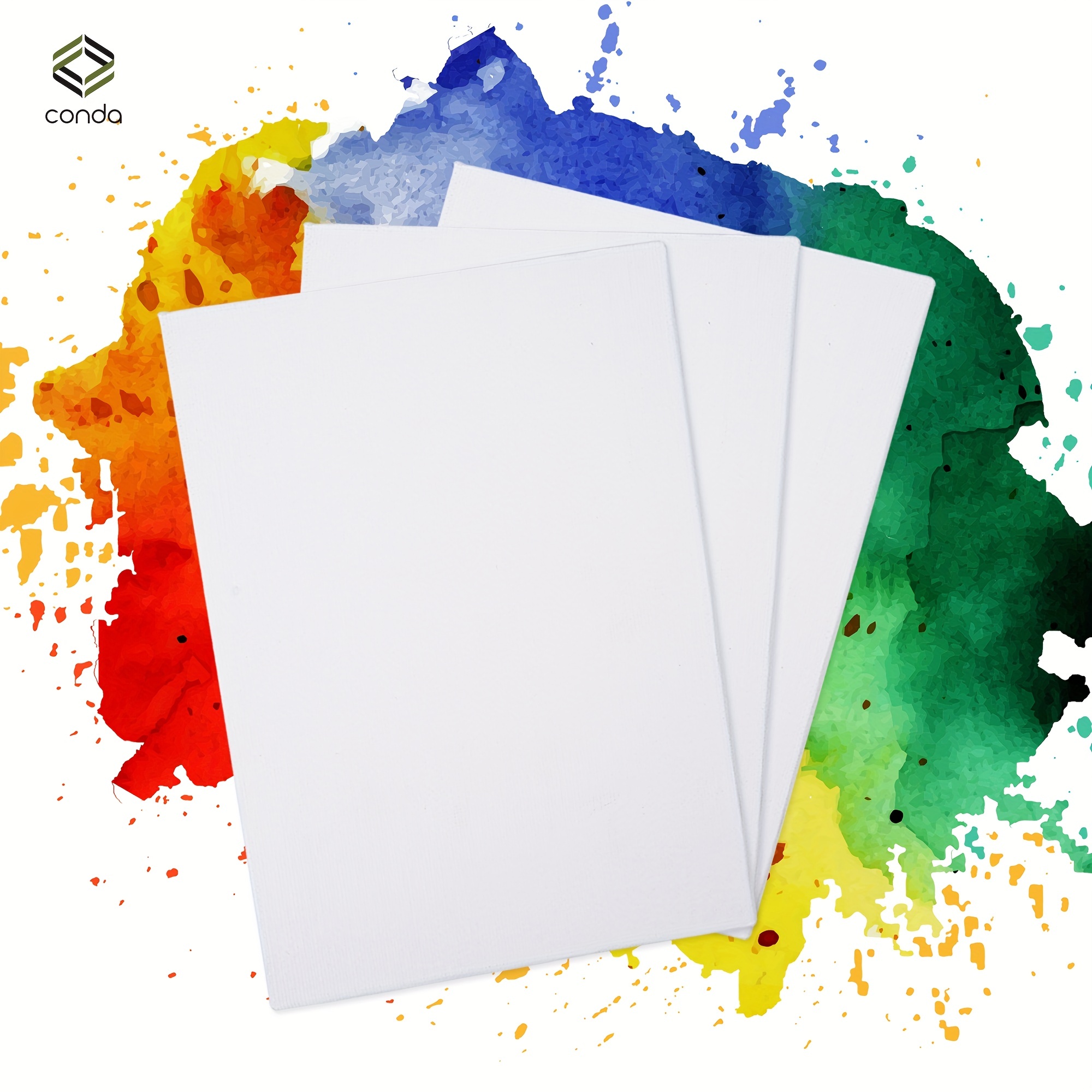 Canvas Panels 12 Pack 8x10 inch, 100% Cotton 12.3 oz Triple Primed Canvases for Painting, Acid-Free Flat Thin Canvas Blank Art Canvas Boards for