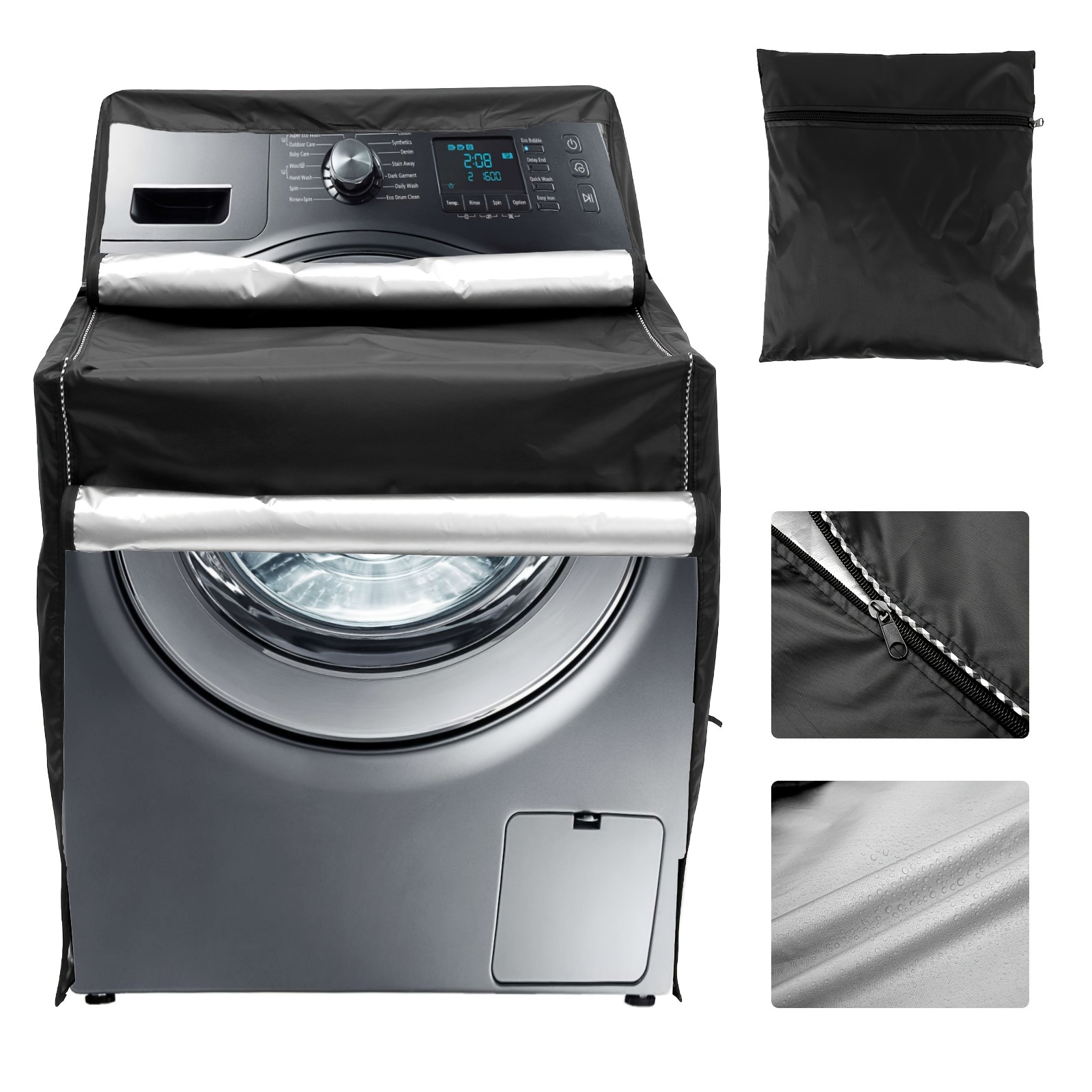 Fundas para lavadora y secadora, cubierta portátil para lavadora con diseño  de cremallera, a prueba de polvo, impermeables, para lavadora y secadora