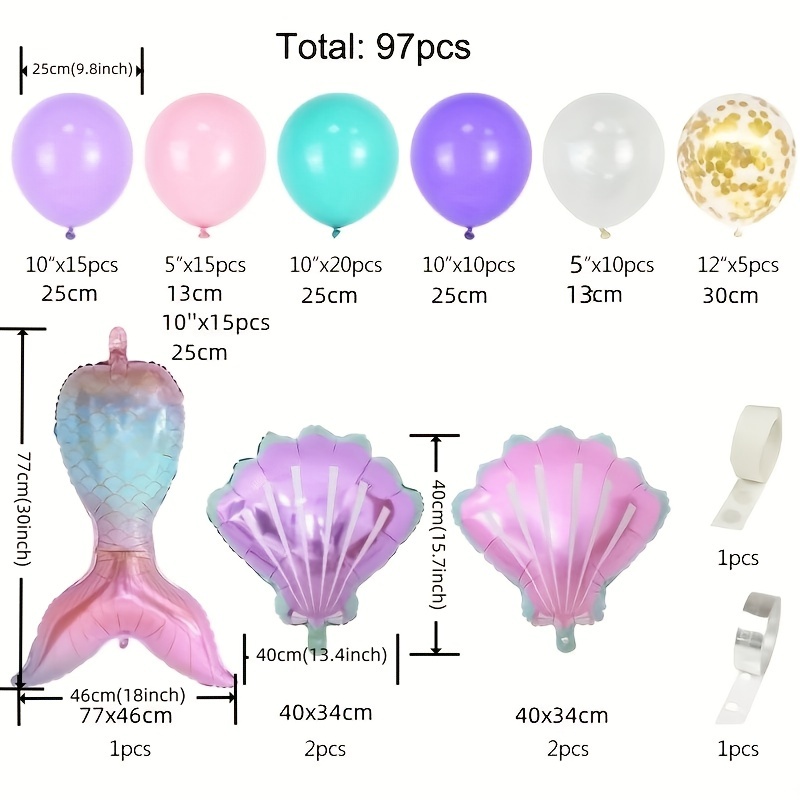 Kit Arco Palloncino Sirena, 123 pezzi Pastello Rosa Blu Coda Sirena  Ghirlanda Palloncini Lattice Kit Con Stella Palloncino Conchiglia Per  Ragazza Tema Sirena Compleanno Decorazioni Feste Sotto Il Mare : :  Casa