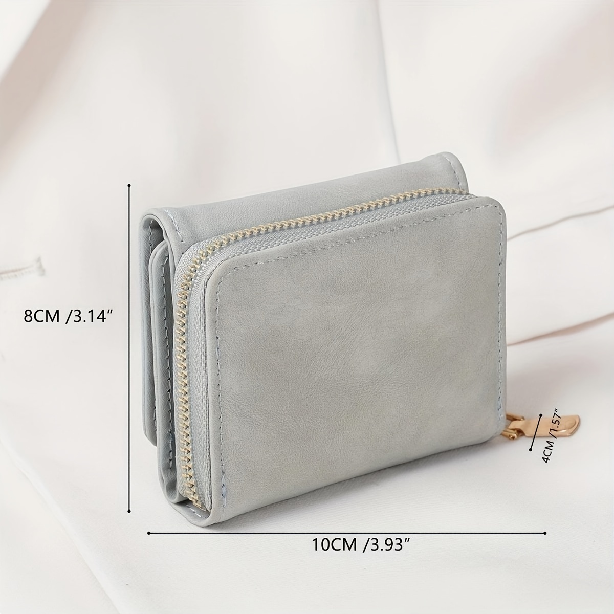 Minimalist Grey Leather Zip Wallet for Men and Women -  UK in