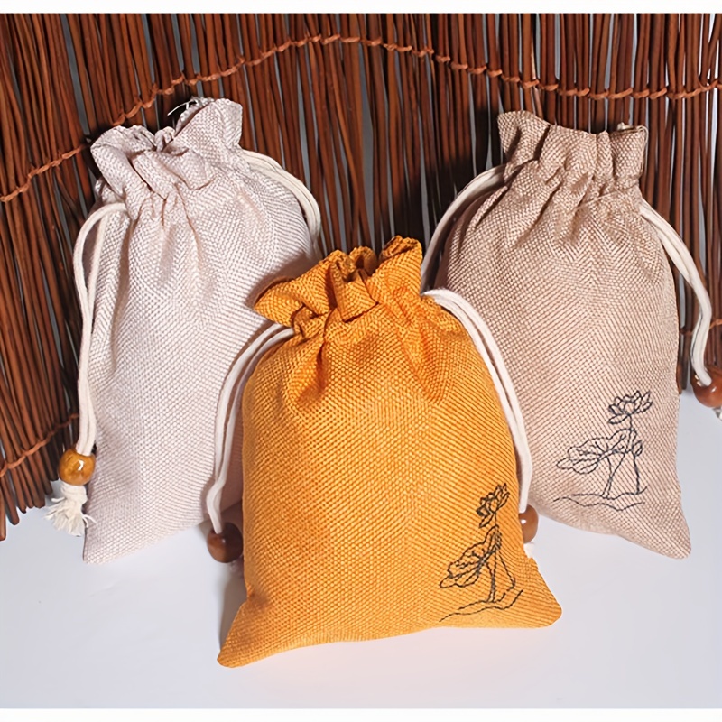 Jewelry Jewelry Bags Bunch Mouth Cotton And Linen Bags - Temu