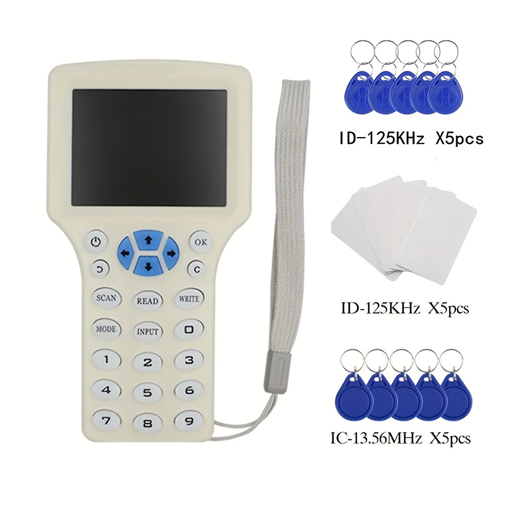 英語 10 周波数 RFID リーダーライターコピー機デュプリケーター IC/ID USB ケーブル付き 125Khz 13.56Mhz  カード液晶画面デュプリケーター