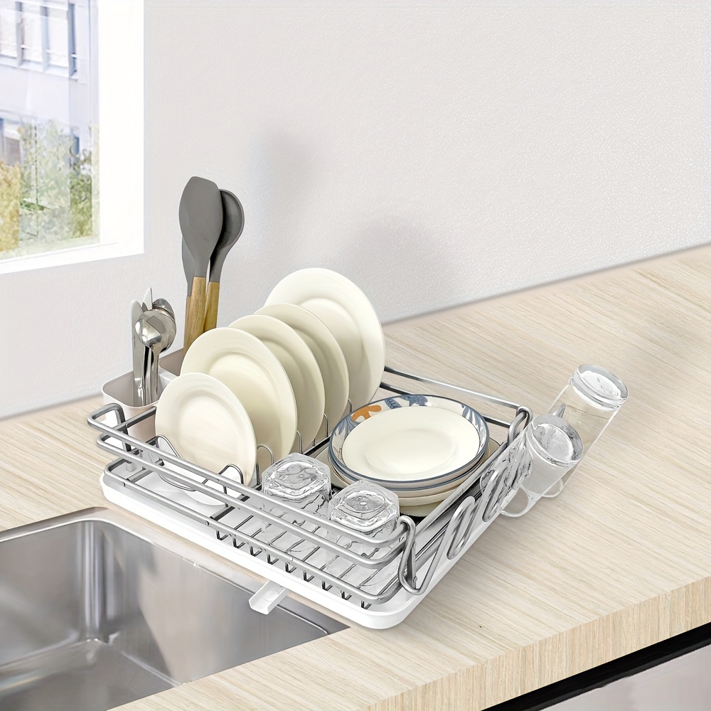 Dish Drying Rack With Drainboard,aluminum Rust Proof Dish Dryer