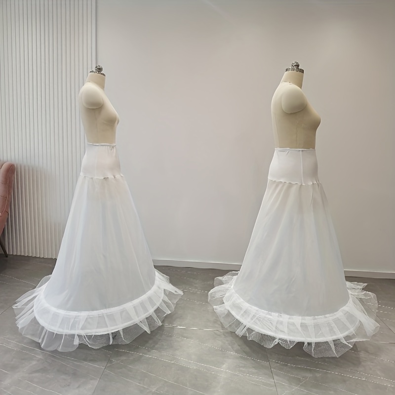 Women's Black Shaped Multi-layer Mesh Skirt For Wedding Photoshoot,  Half-length, Puffy Style