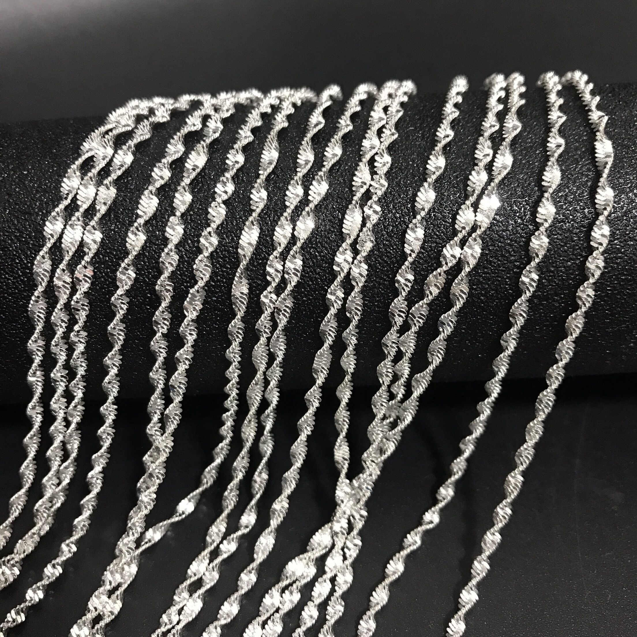 Luxury Silver Plated Double Layer Water wave Chain Necklace - Temu