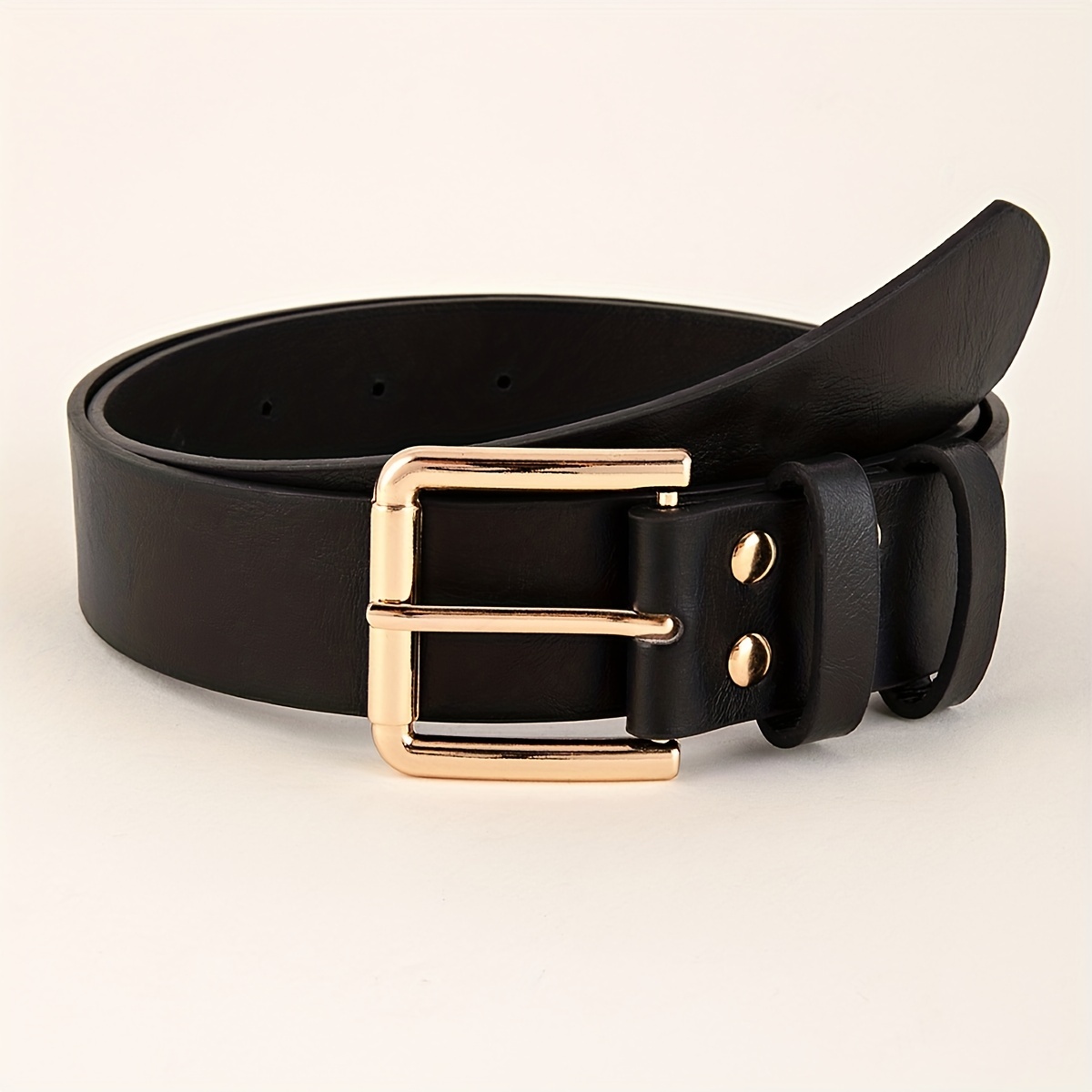 

Simple Square Pin Buckle Belts Black Casual Waistband Classic Jeans Pants Belts For Women Female