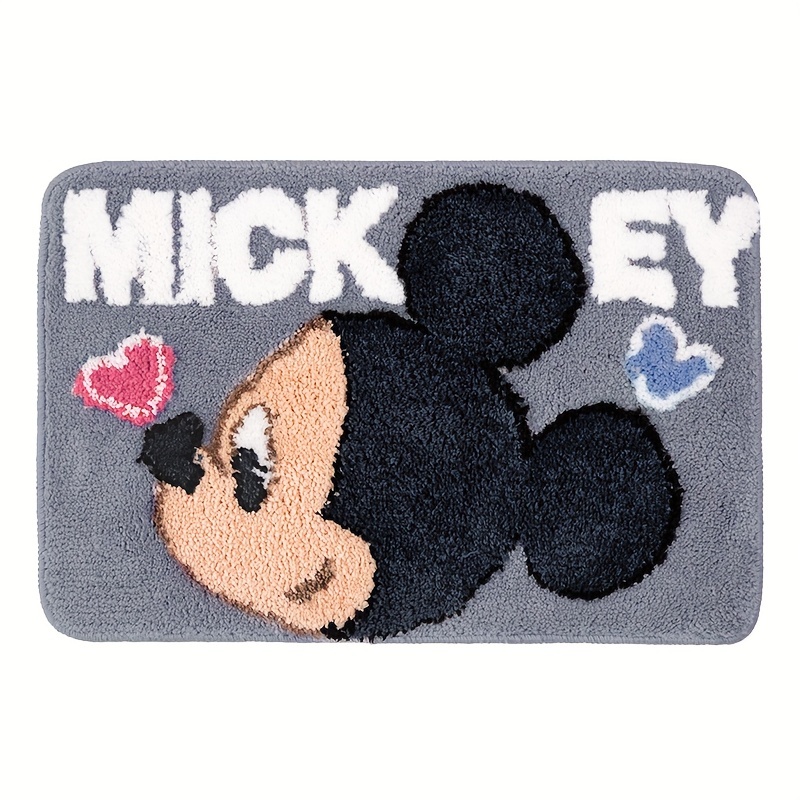 Mickey Mouse Gray Fast Drying For Bathroom Kitchen Door Mat, Non-slip Bath  Mat, Soft Cozy Shaggy Durable Thick, Plush Rugs For Bathtubs, Rain Showers,  Easy To Clean Officially Authorized By - Temu