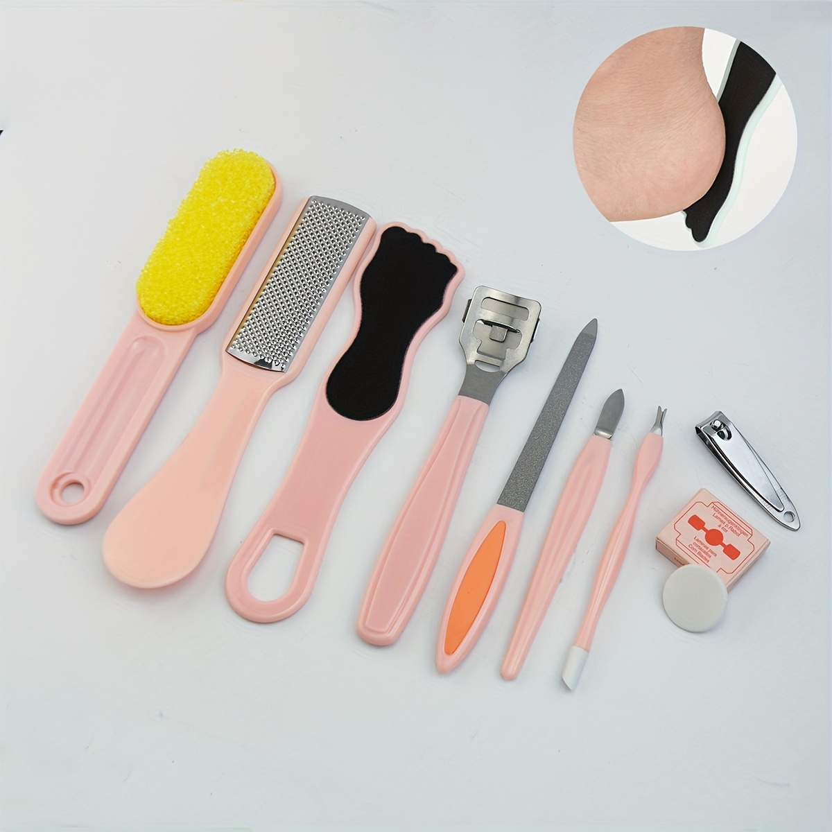 10pcs Callus Remover Pedicure Tool Set Kit Foot File Scraper Brush Nail  Rasp