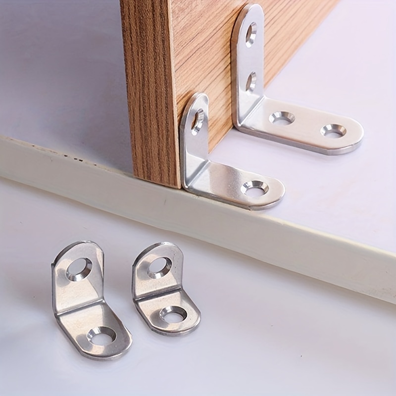 34pcs l shaped stainless steel bracket 90 degree l shaped right angle bracket heavy duty wall shelf bracket suitable for wooden shelves chairs tables furniture details 5