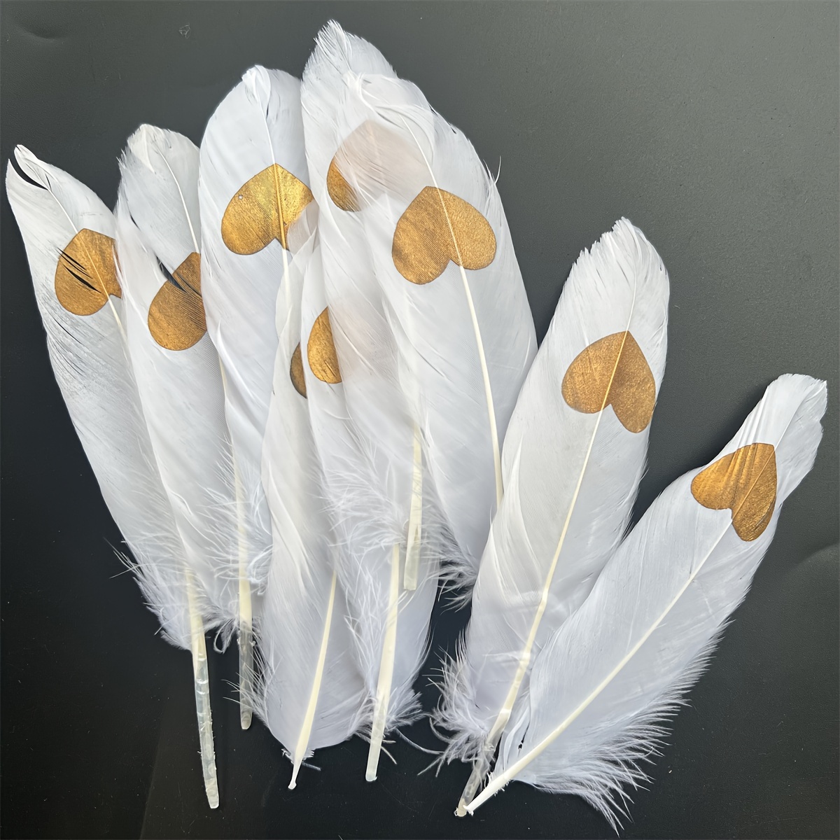 Golden Tipped Blackfeathers Natural Goose Feathers For Diy - Temu