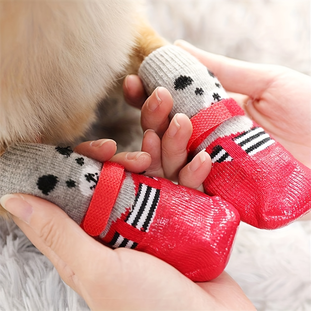 4pcs Non Slip Waterproof Pet Socks Dogs Cats Perfect Outdoor
