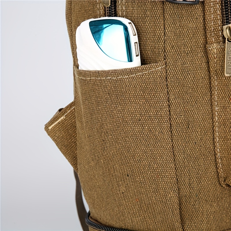 Canvas Large Capacity Backpack Men's Women's Travel Bag
