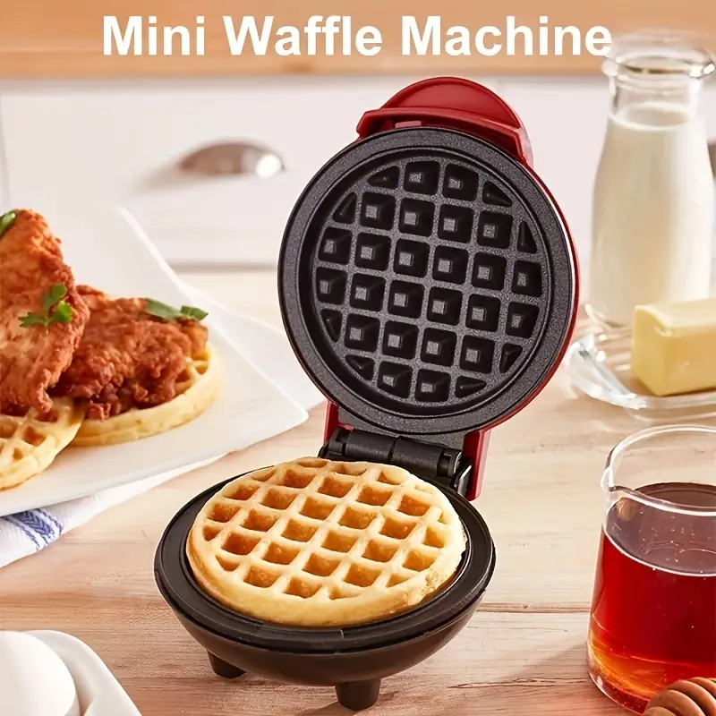1pc mini waffle maker machine nonstick waffle iron for kids pancakes waffles paninis breakfast lunch snack household cooking machine details 1