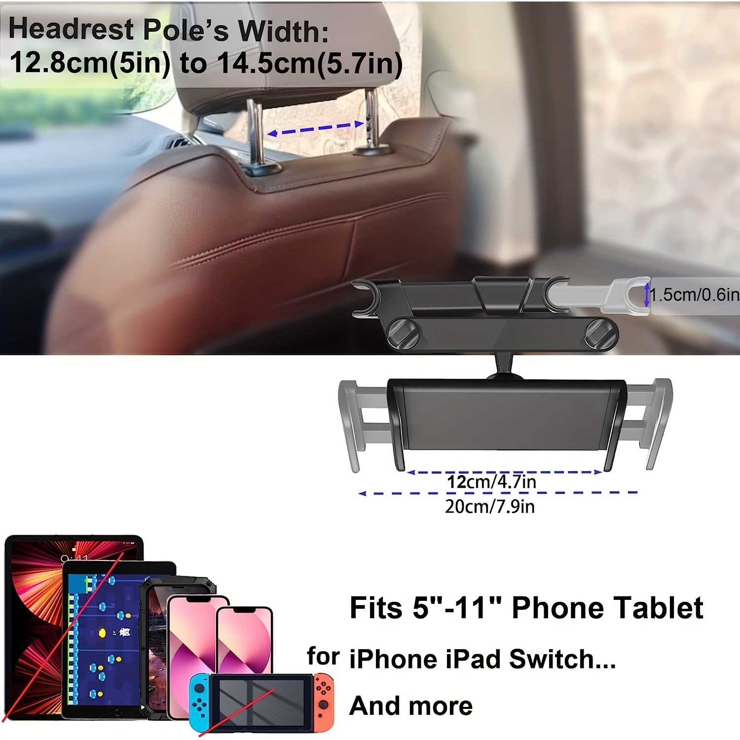 Shopping H55-2+C68+C82 Runde Stangenauto Rücksitz Telefon Tablethalter  Kopfstütze Montage Mobiltelefon Tablet Halterung in China