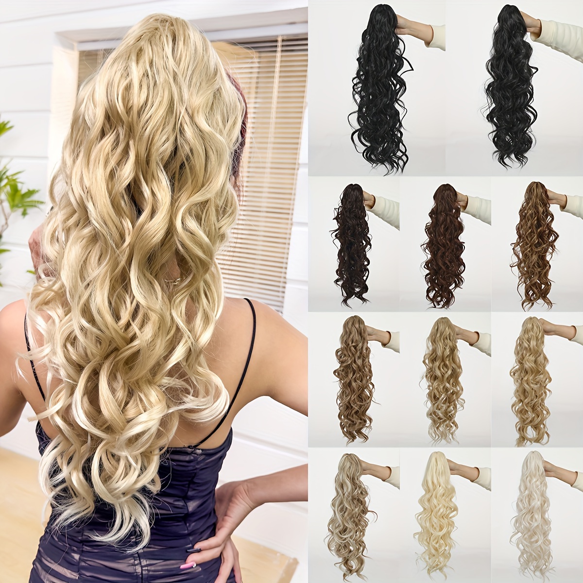 

Claw Ponytail Long Curly Wavy Ponytail Extensions Synthetic Clip In Hair Extensions Elegant Natural Looking For Daily Use Hair Accessories