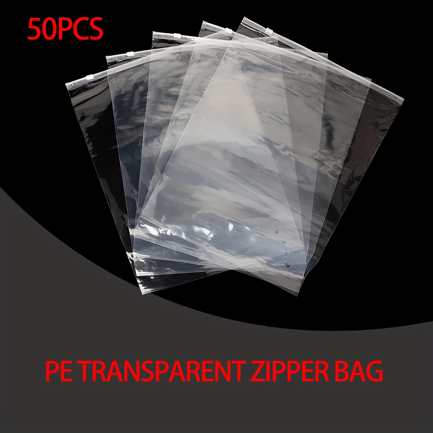 Large Transparent Plastic Resealable Zipper Bags Lock In - Temu