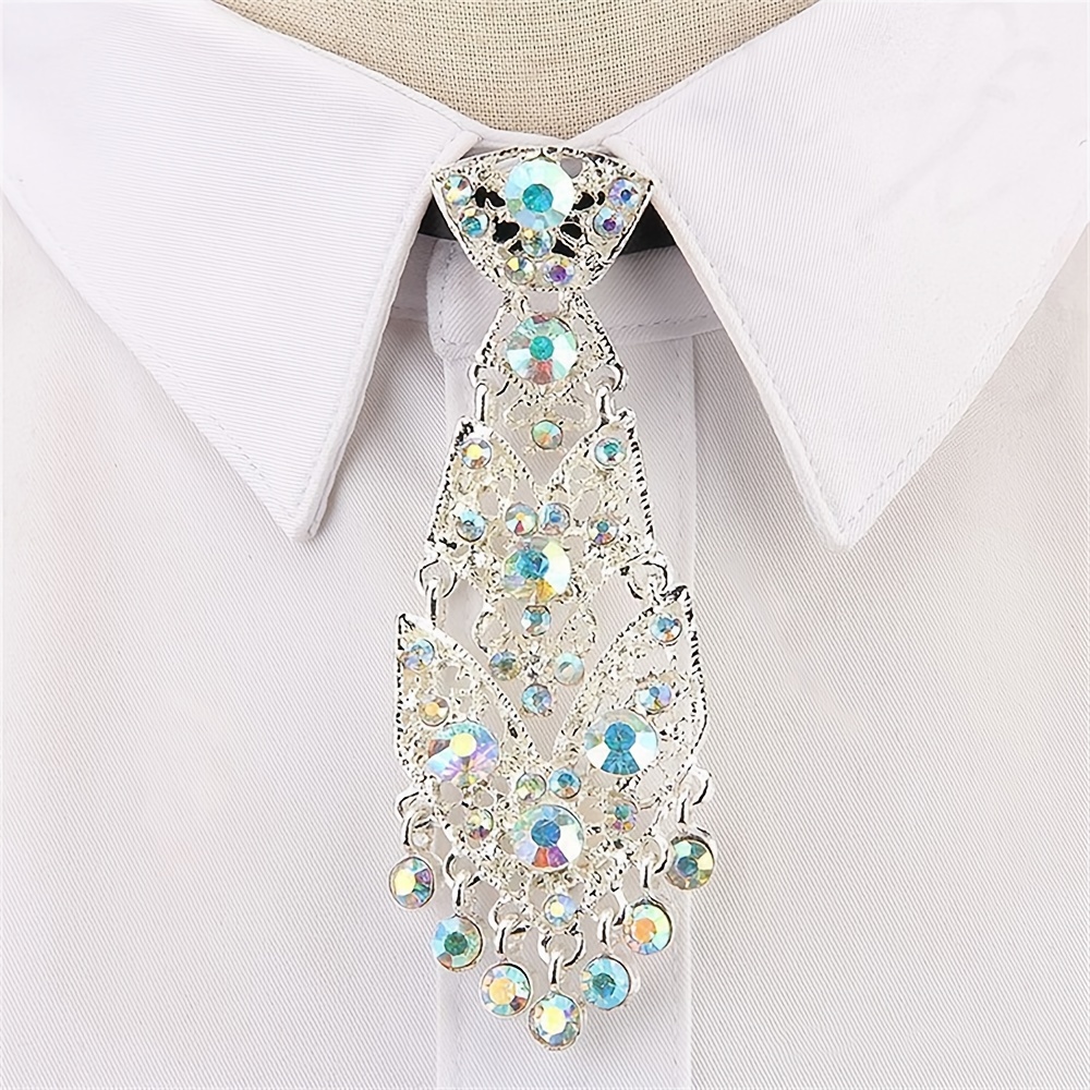

Fashionable Rhinestone Small Tie, Suitable For Both Men And Women, Banquet Clothing Accessories, Wedding Hosting Festival Celebration Decoration Tie