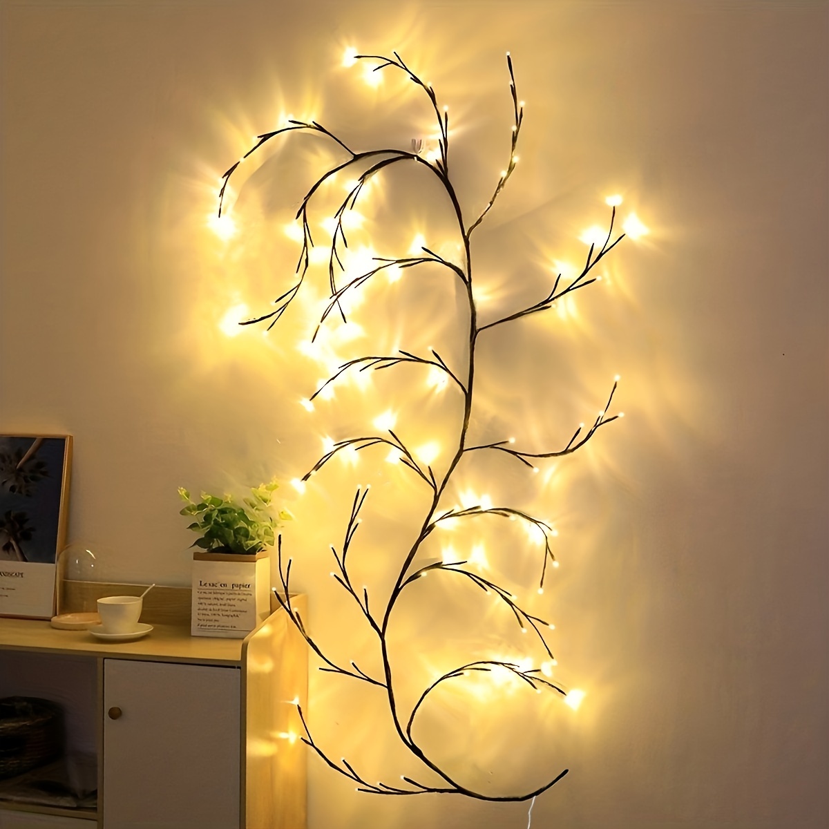 96led Tree Branch Light, For Desktop Wall Decoration, 8 Modes, Usb ...