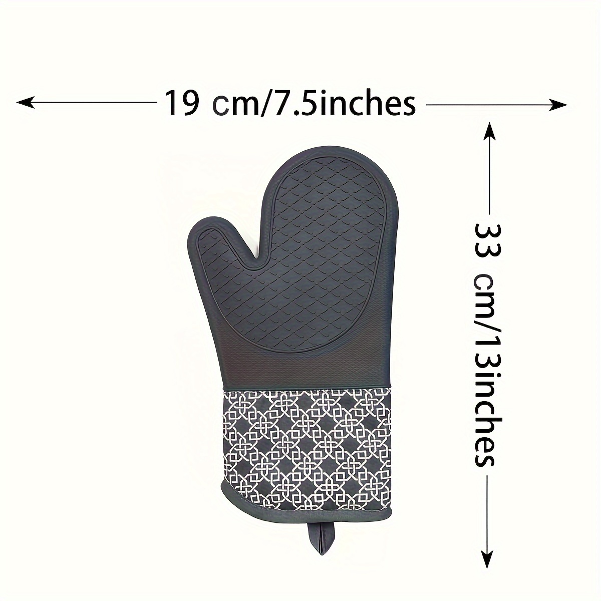 Oven Gloves Heat Resistant Silicone Shell Kitchen for 500 Degrees