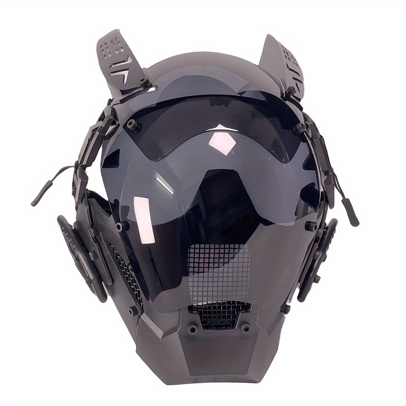 1pc Black Cyber Mask, Futurism Science Fiction Gothic Mechanical Punk Mask, Mechanical Helmet Mask Cosplay Photography Street Photography Mask