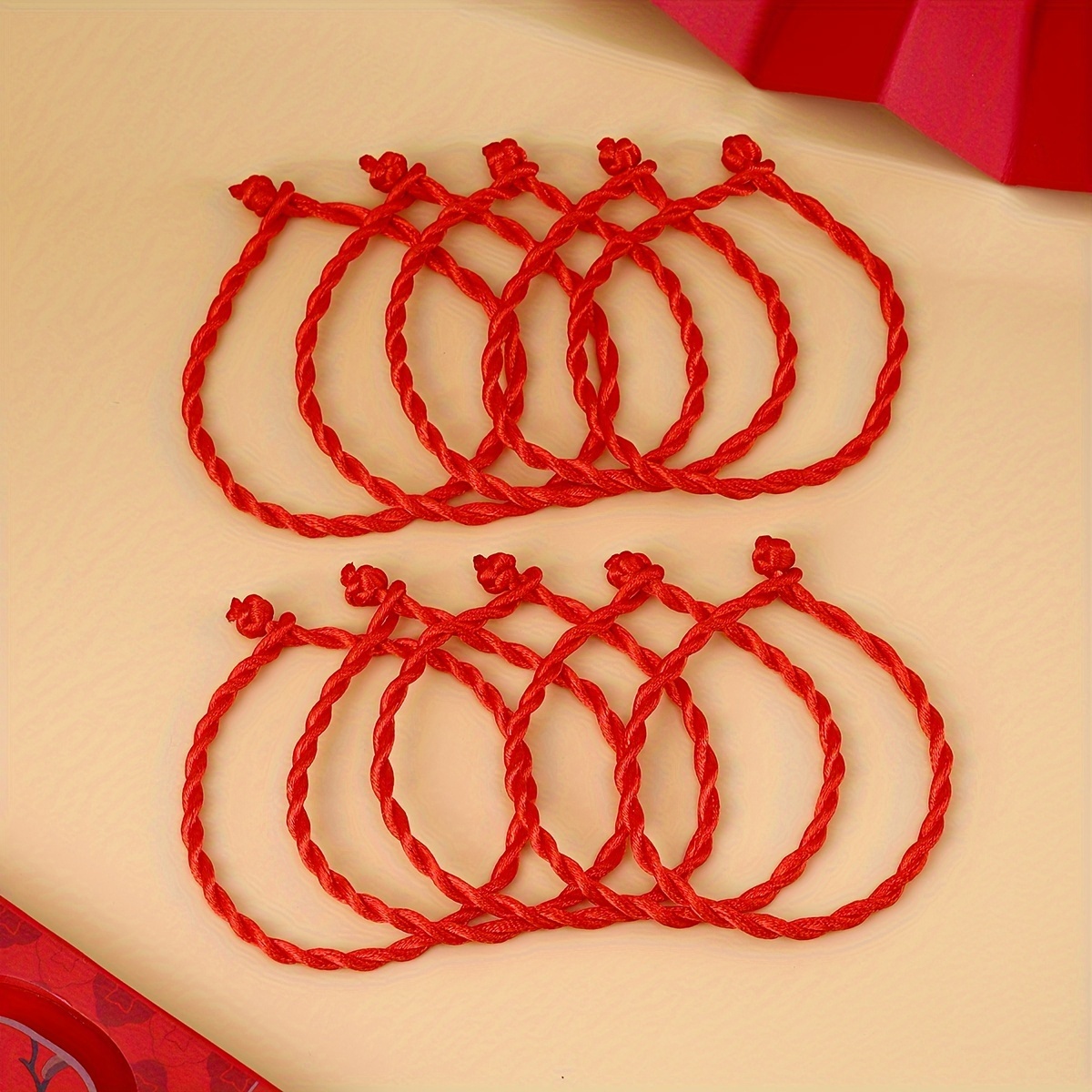 Lucky Meaning Red Rope Bracelet With Cute Pendant Adjustable - Temu