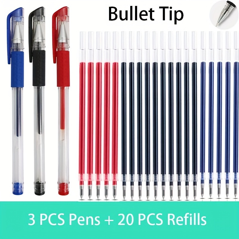 5/23pcs/set Gel Ink Pen Fine Point Gel Pens Refill Ballpoint Pen
