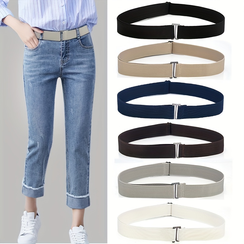 

Adjustable Elastic Invisible Belt Simple Solid Color No Show Belt Traceless No Buckle Belt For Jeans Pants Unisex