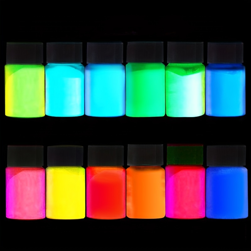 Fluorescent Glow in the Dark Powder, Safe, Long Lasting Non-Toxic Luminous  Pigments for Epoxy Resin, Slime, Nails, Acrylic Paint, Neon Colored Paint