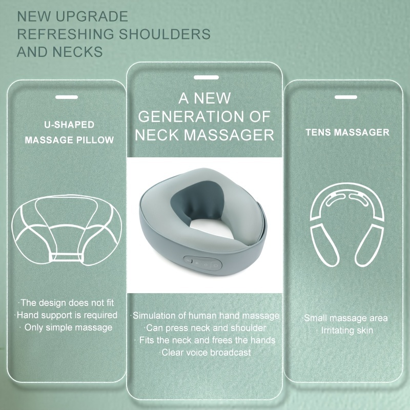 Intelligent Neck Massager Portable Convenient Travel Massager For Neck With  Heating TENS