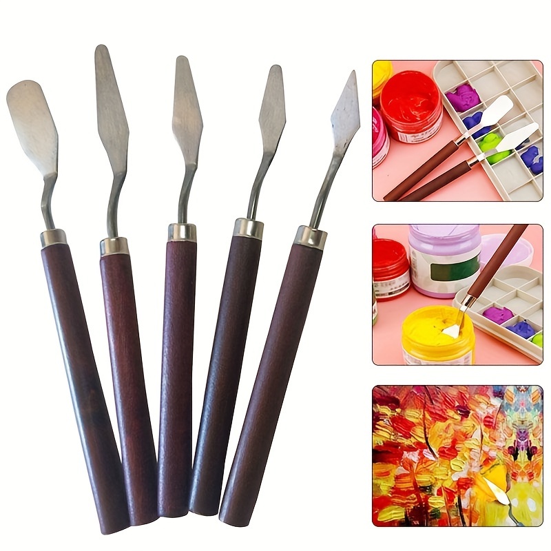 7 Pieces/set Professional Color Mixing Knife Set - Wooden Handle And  Stainless Steel Blade, Oil Painting Knife, Oil Painting Shovel, Suitable  For Stud